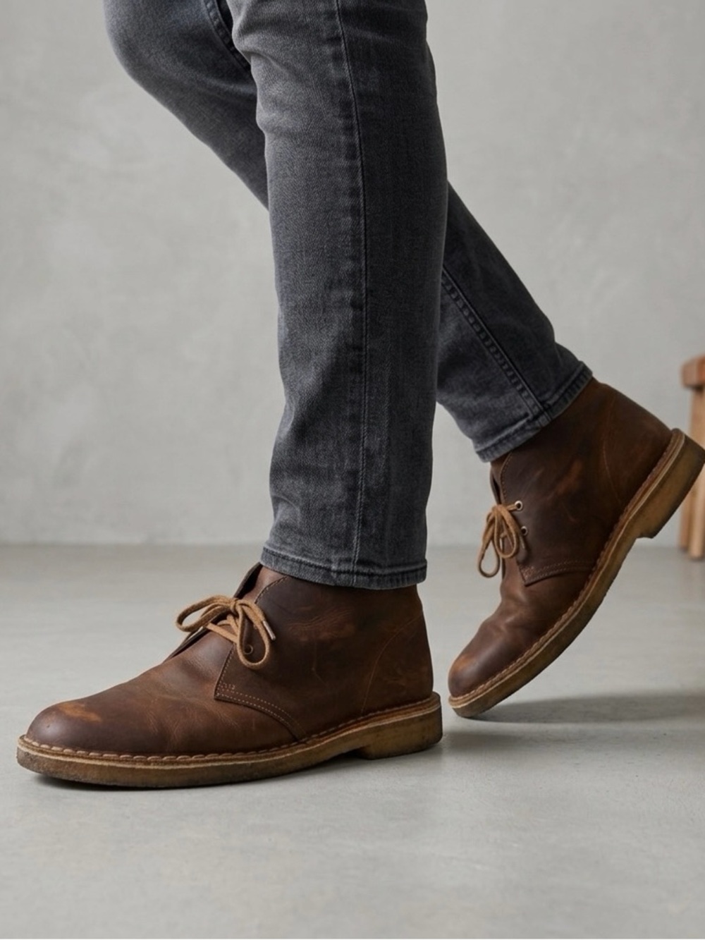 Clarks Originals Brown Oiled Leather Desert Boots